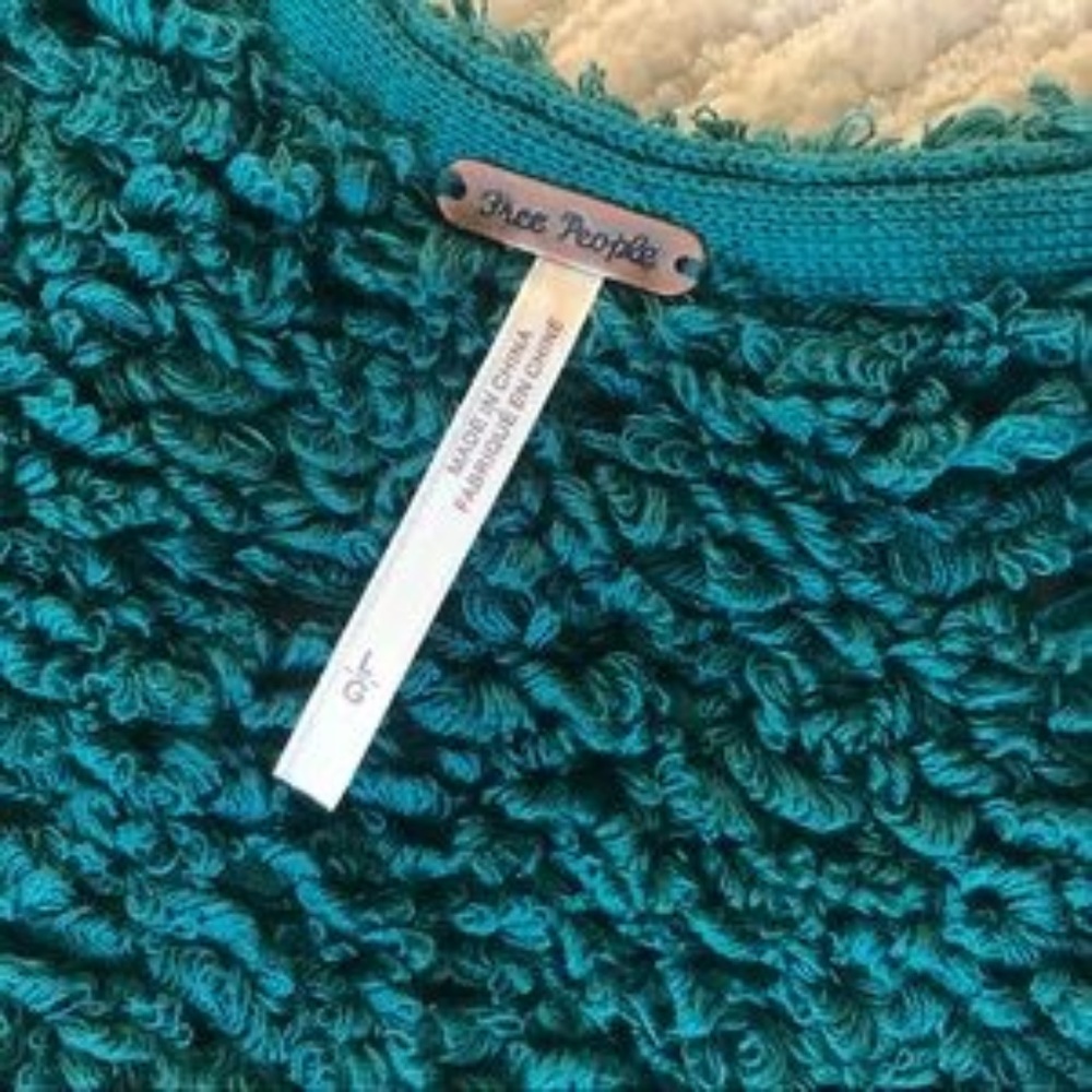 FREE PEOPLE GREEN SAND DUNE KNIT PULLOVER TOP - Picture 5 of 5